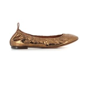 Dolce & Gabbana Metallic Copper Rose Gold Ballerina Flats 37